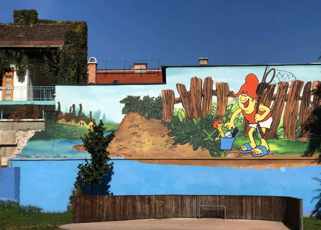 Retro rajzfilmfigurák színesítik Budapest lakóházait