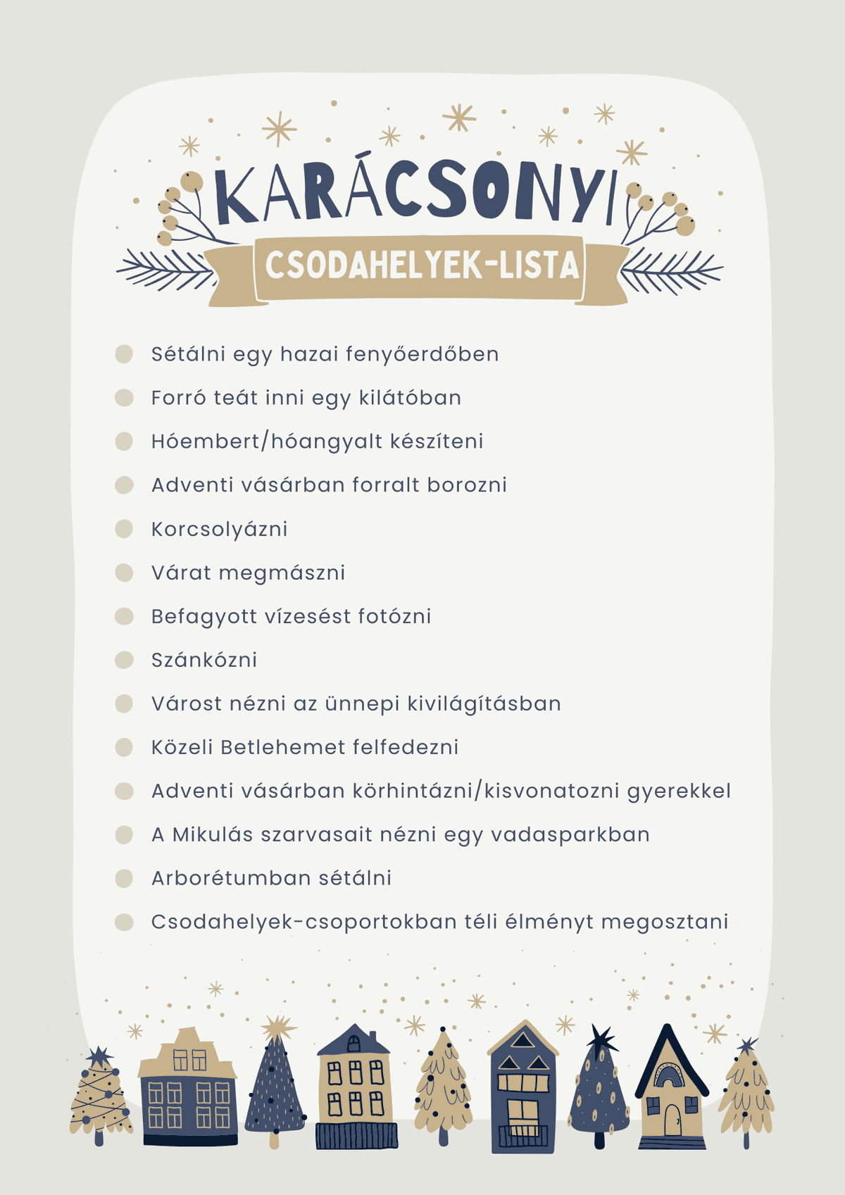 Karácsonyi Csodahelyek-lista (kihívás)